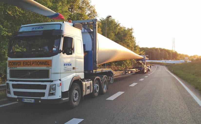 Transport de pâles d’éoliennes