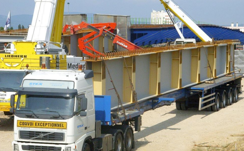Transport de poutres de 50m